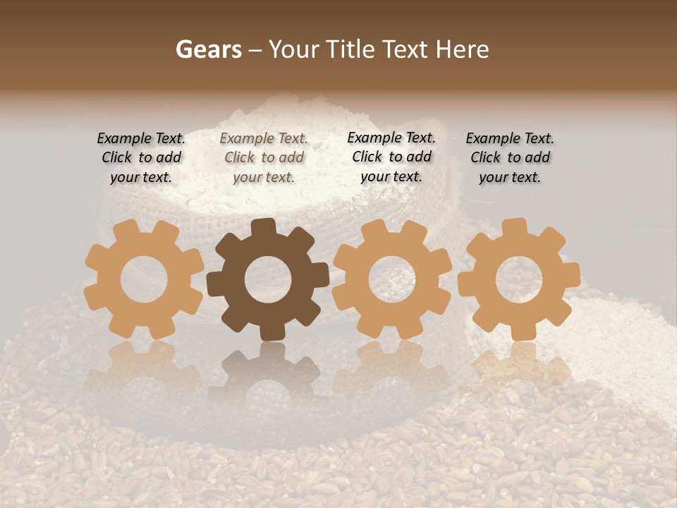 Grain, Flour And A Small Bag PowerPoint Template
