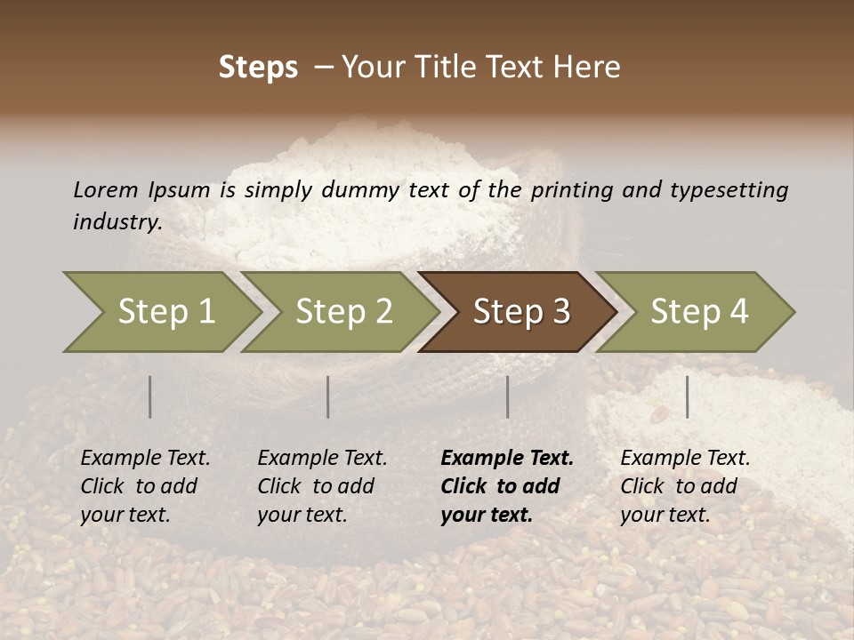 Grain, Flour And A Small Bag PowerPoint Template