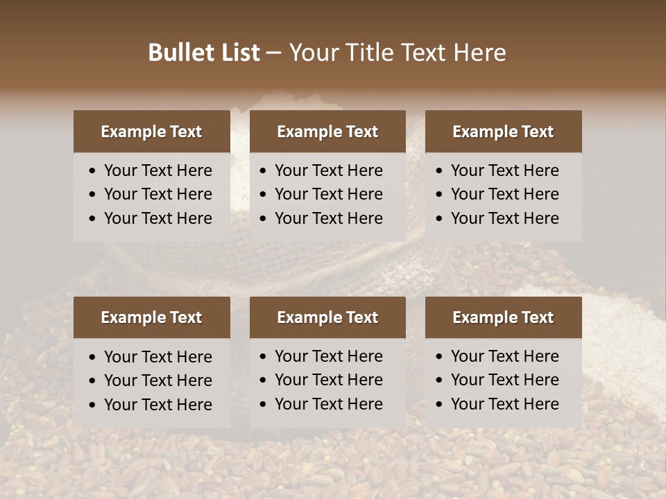 Grain, Flour And A Small Bag PowerPoint Template
