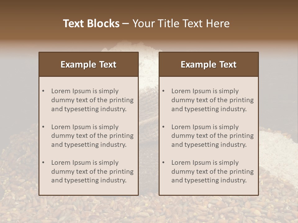 Grain, Flour And A Small Bag PowerPoint Template