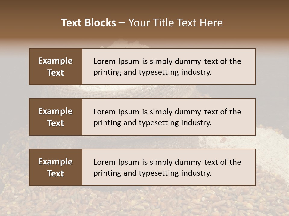 Grain, Flour And A Small Bag PowerPoint Template