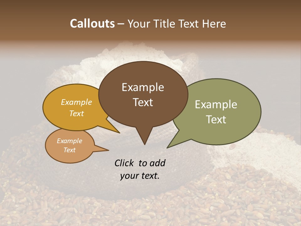 Grain, Flour And A Small Bag PowerPoint Template