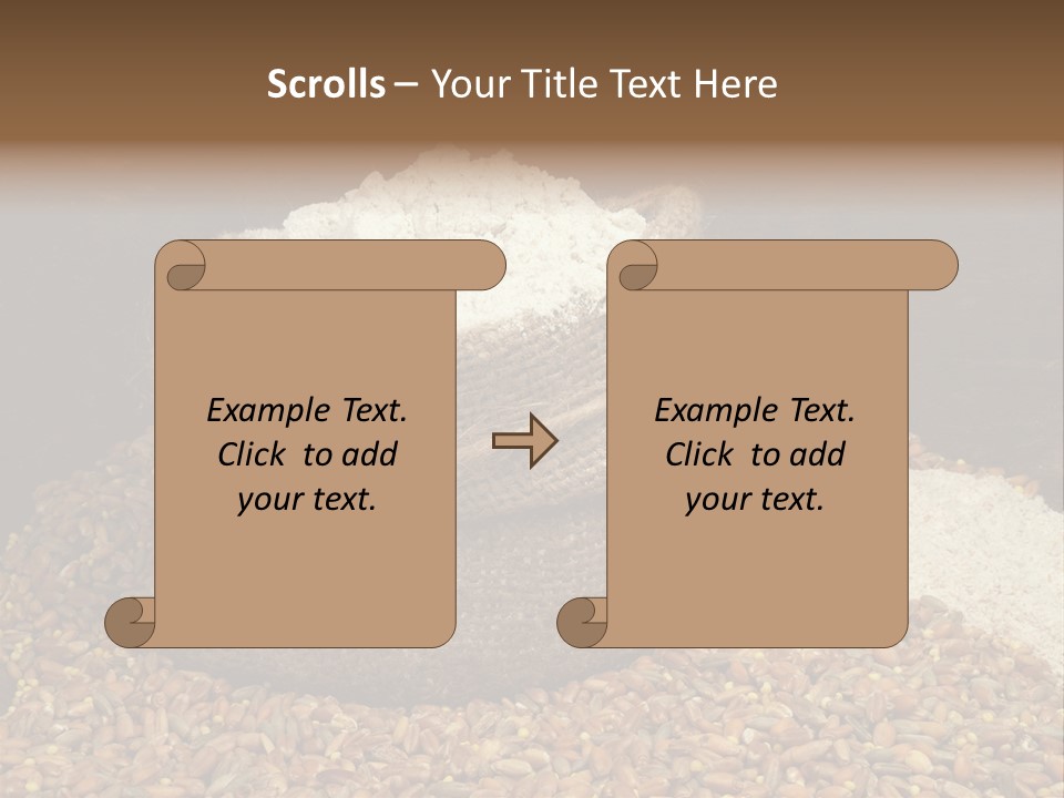 Grain, Flour And A Small Bag PowerPoint Template