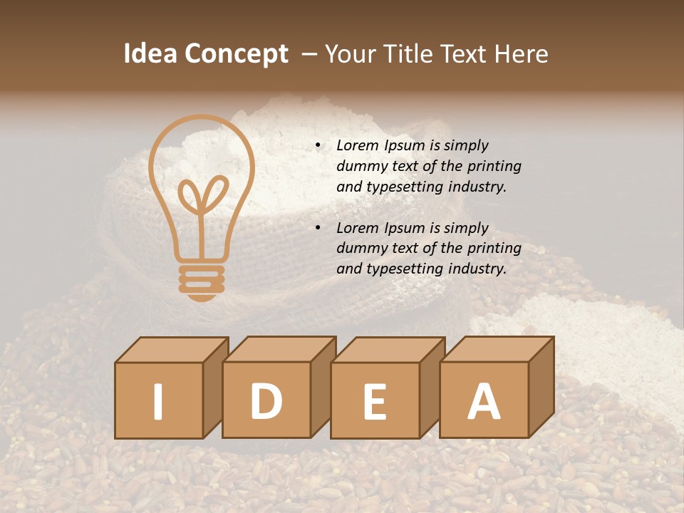 Grain, Flour And A Small Bag PowerPoint Template