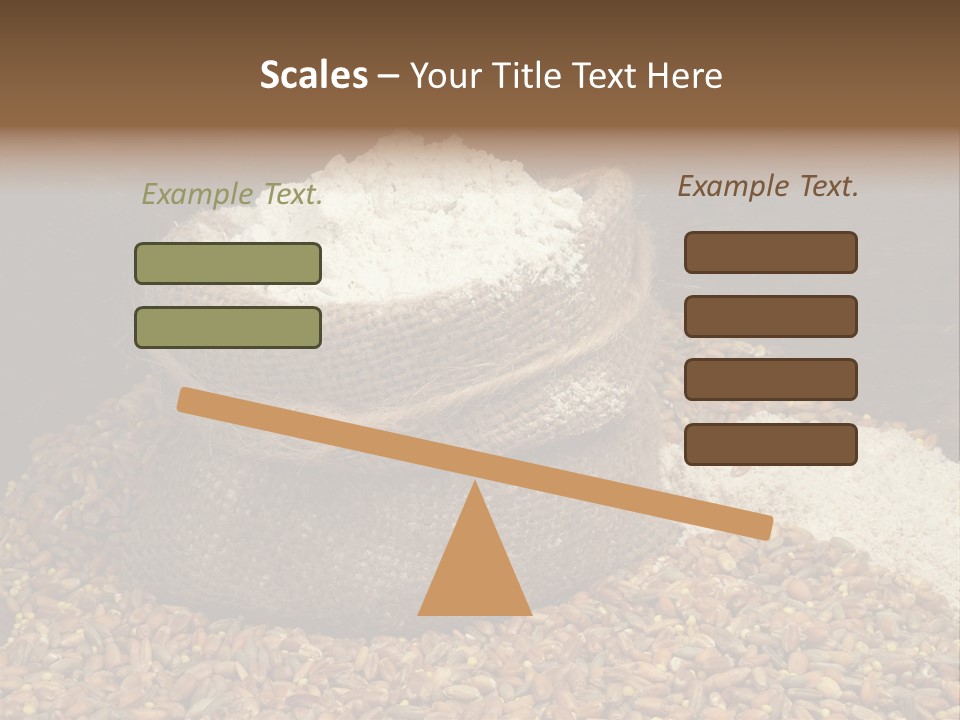Grain, Flour And A Small Bag PowerPoint Template