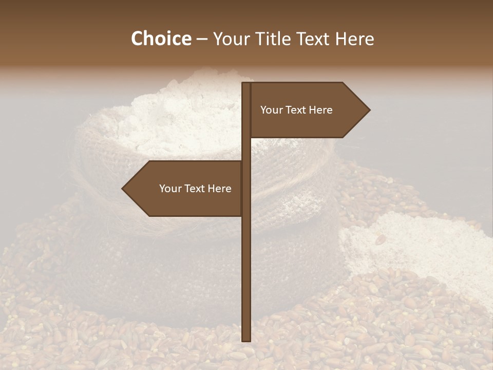 Grain, Flour And A Small Bag PowerPoint Template
