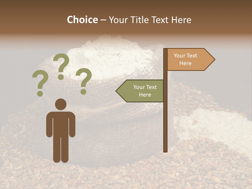 Grain, Flour And A Small Bag PowerPoint Template