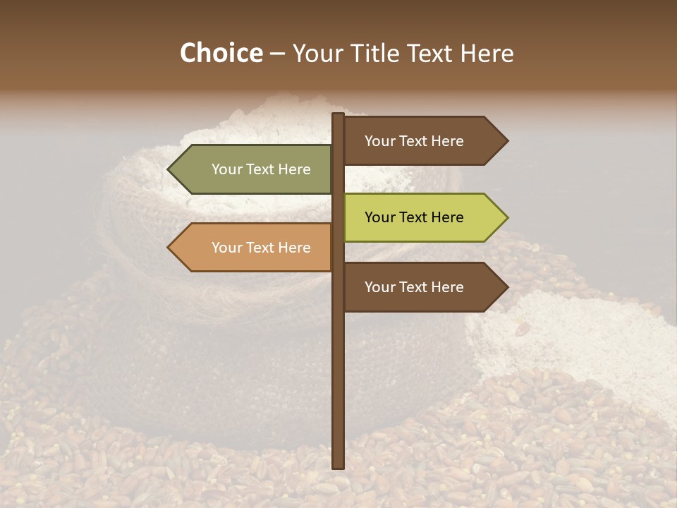 Grain, Flour And A Small Bag PowerPoint Template