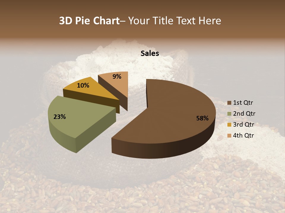 Grain, Flour And A Small Bag PowerPoint Template