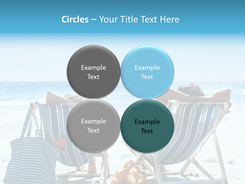 Two People Sitting In Beach Chairs On The Beach PowerPoint Template