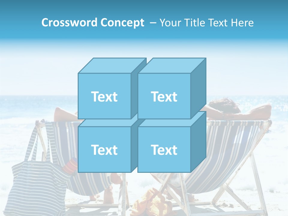 Two People Sitting In Beach Chairs On The Beach PowerPoint Template