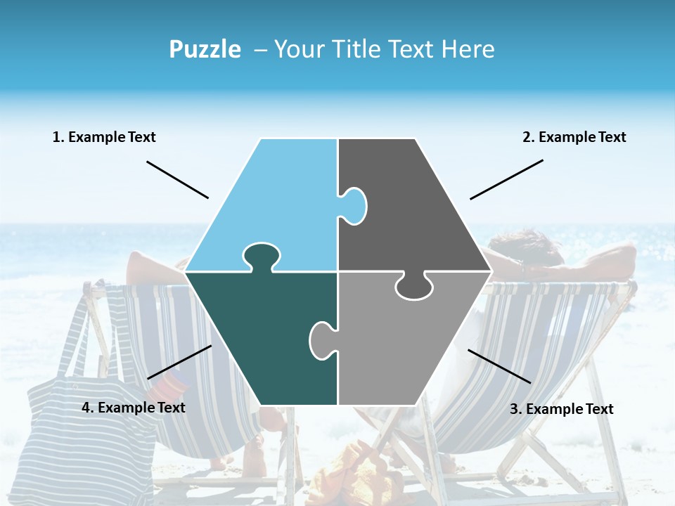 Two People Sitting In Beach Chairs On The Beach PowerPoint Template