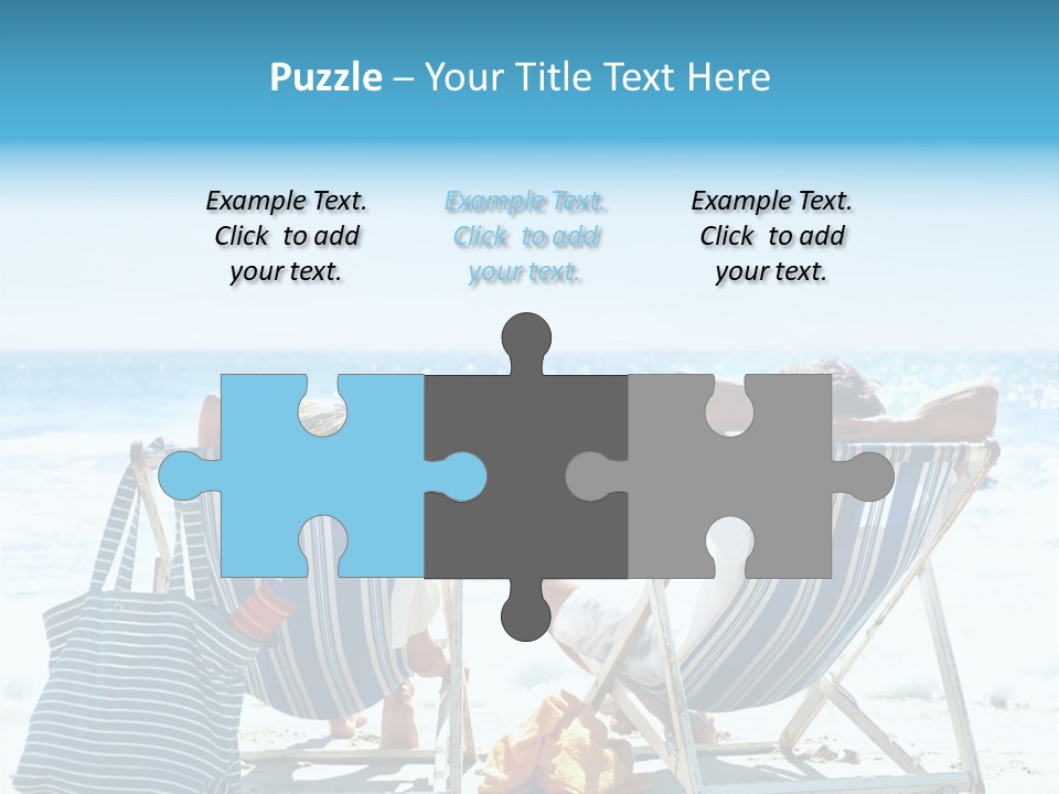 Two People Sitting In Beach Chairs On The Beach PowerPoint Template