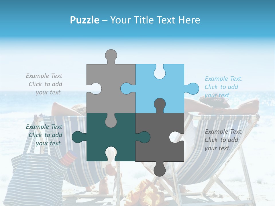 Two People Sitting In Beach Chairs On The Beach PowerPoint Template