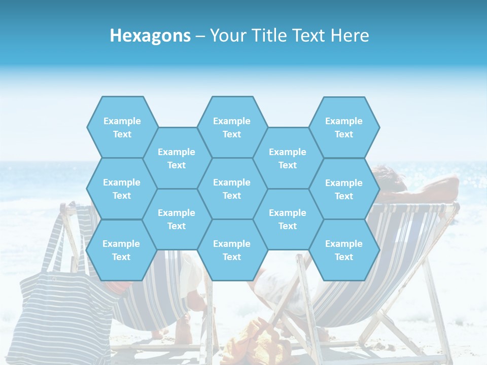 Two People Sitting In Beach Chairs On The Beach PowerPoint Template