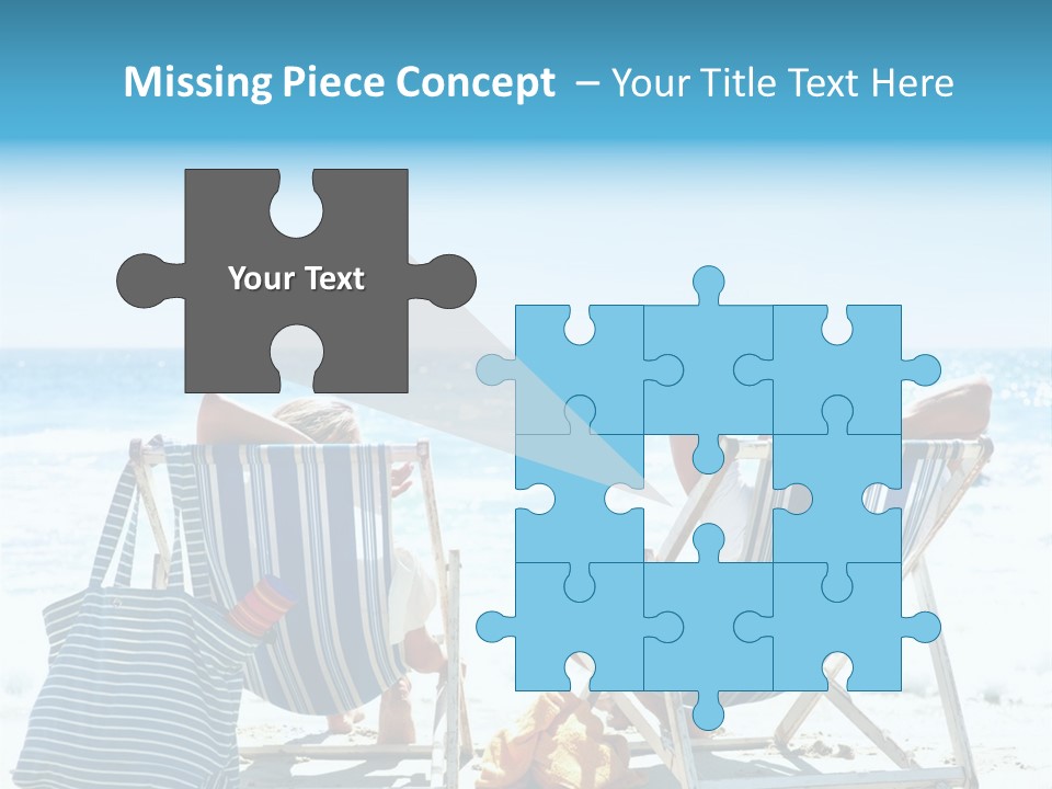 Two People Sitting In Beach Chairs On The Beach PowerPoint Template