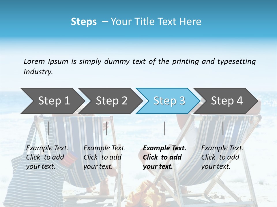 Two People Sitting In Beach Chairs On The Beach PowerPoint Template