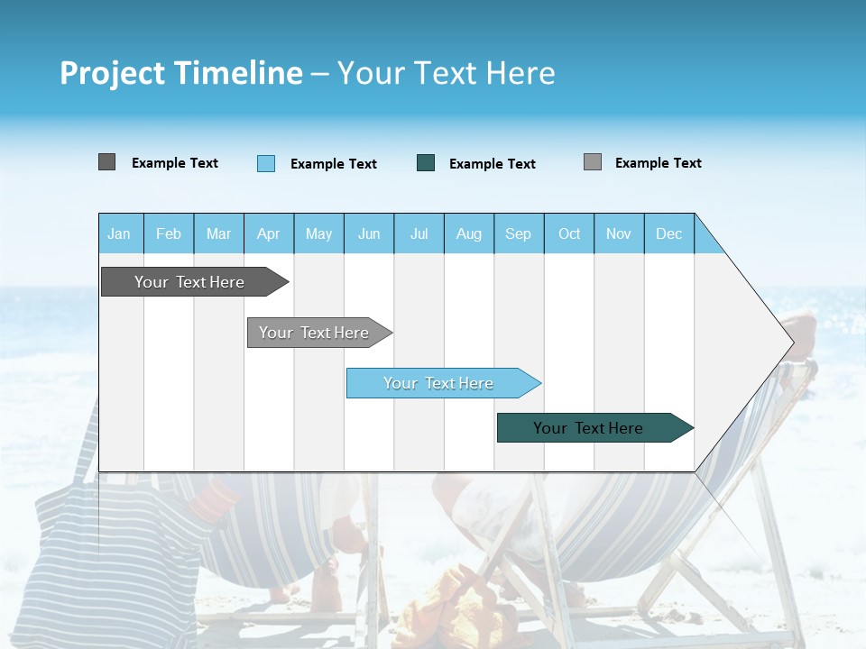 Two People Sitting In Beach Chairs On The Beach PowerPoint Template