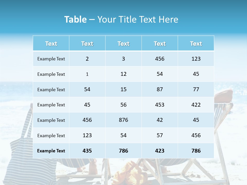 Two People Sitting In Beach Chairs On The Beach PowerPoint Template