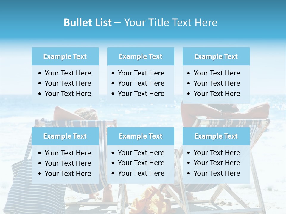 Two People Sitting In Beach Chairs On The Beach PowerPoint Template