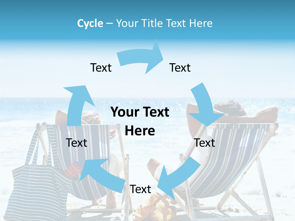 Two People Sitting In Beach Chairs On The Beach PowerPoint Template