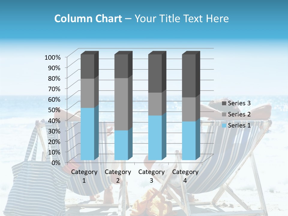 Two People Sitting In Beach Chairs On The Beach PowerPoint Template