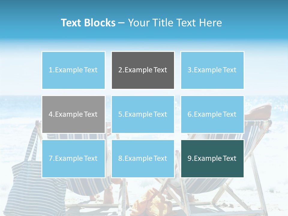 Two People Sitting In Beach Chairs On The Beach PowerPoint Template