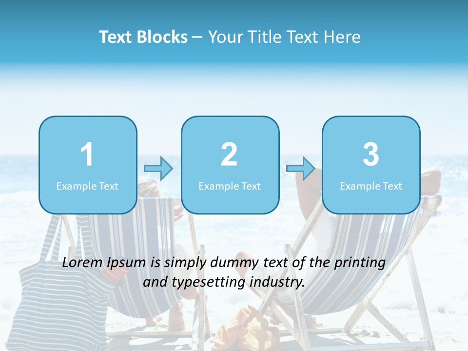 Two People Sitting In Beach Chairs On The Beach PowerPoint Template