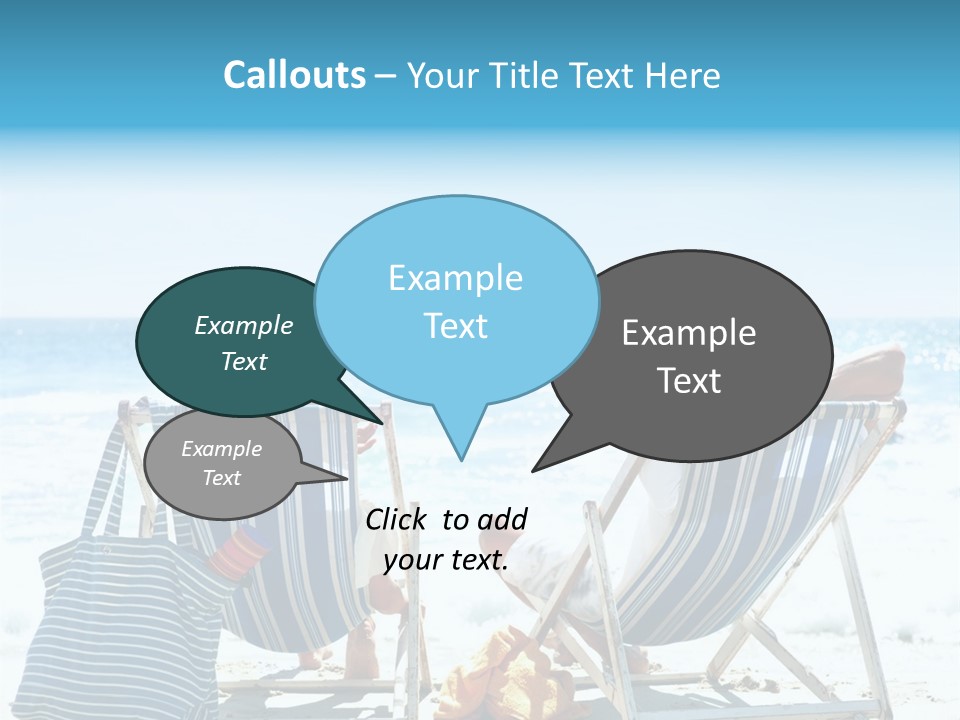 Two People Sitting In Beach Chairs On The Beach PowerPoint Template