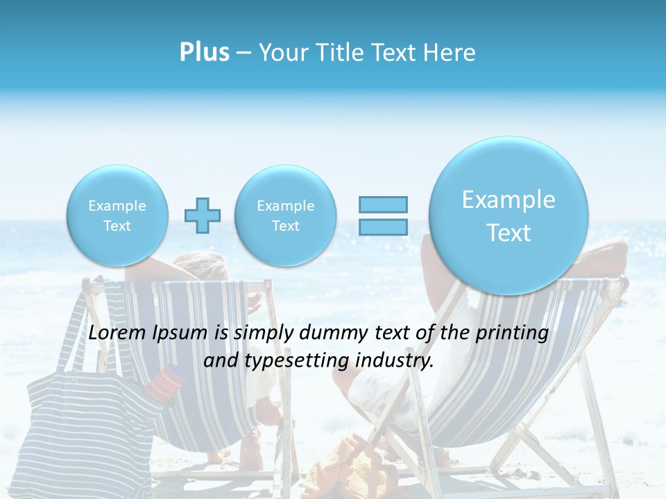 Two People Sitting In Beach Chairs On The Beach PowerPoint Template