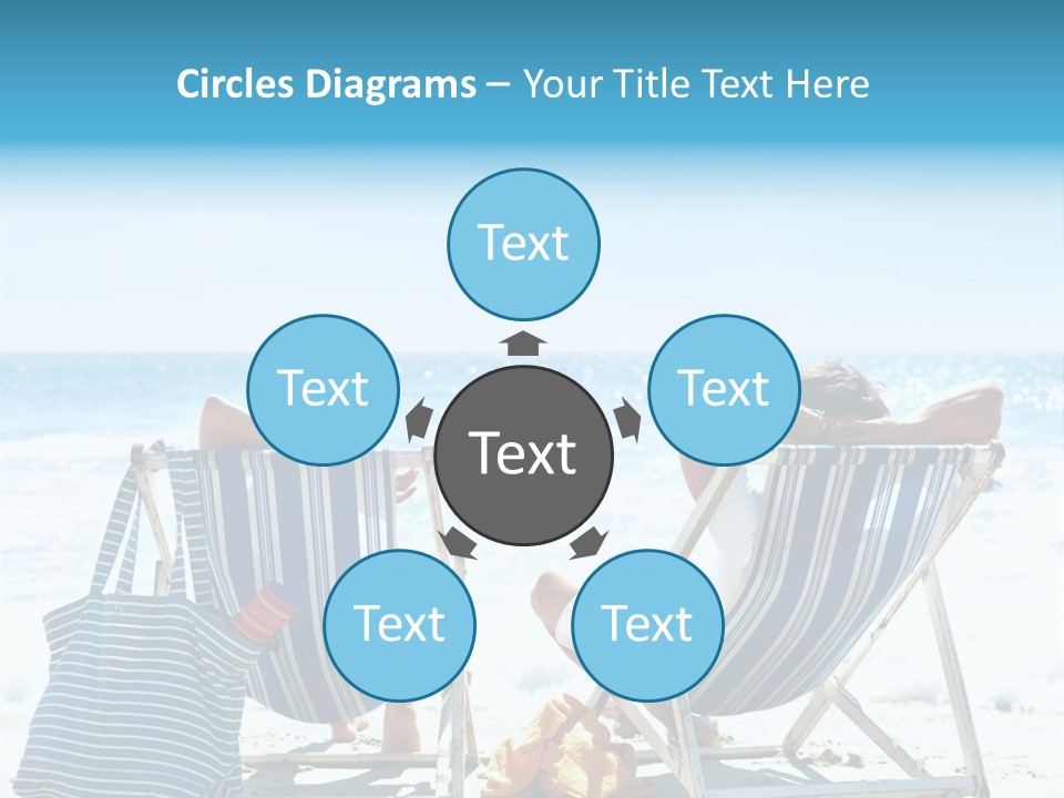 Two People Sitting In Beach Chairs On The Beach PowerPoint Template