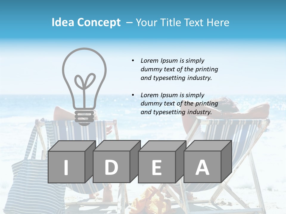 Two People Sitting In Beach Chairs On The Beach PowerPoint Template
