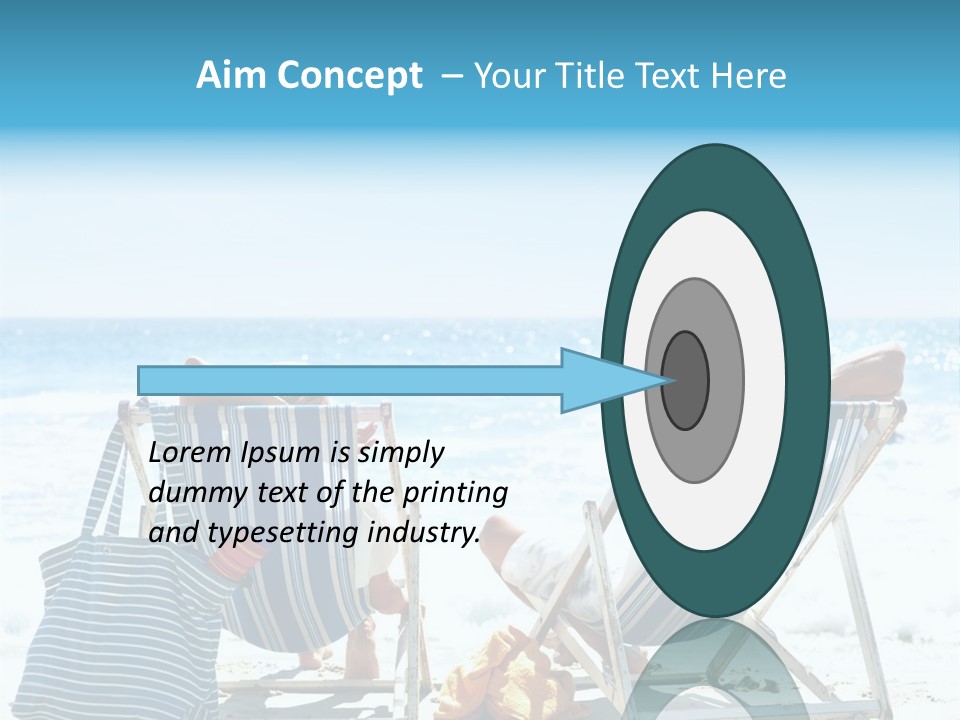 Two People Sitting In Beach Chairs On The Beach PowerPoint Template