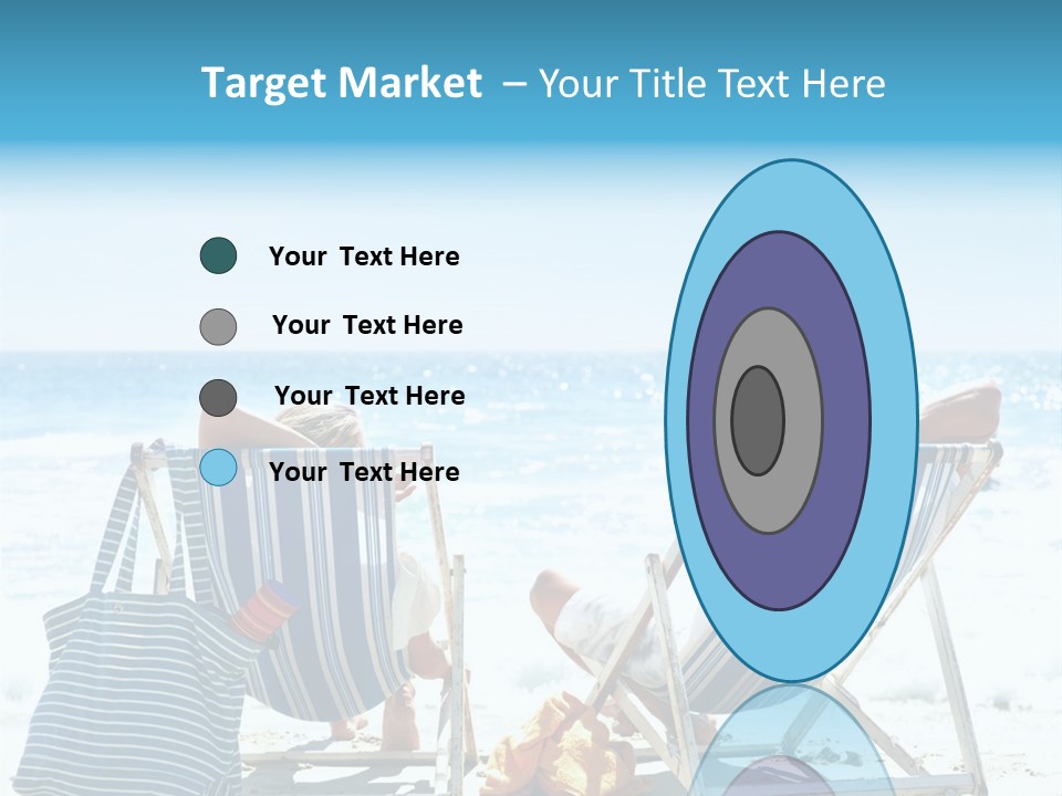 Two People Sitting In Beach Chairs On The Beach PowerPoint Template