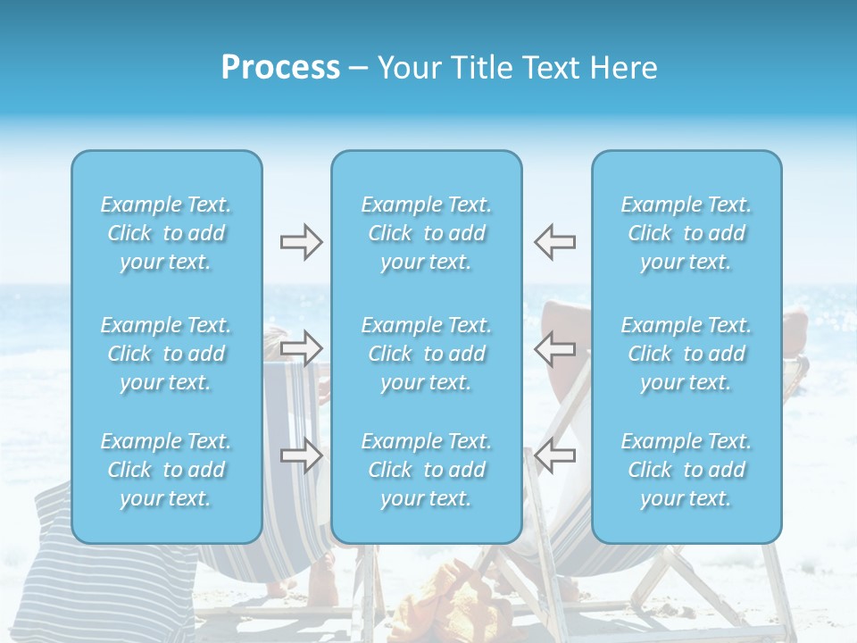 Two People Sitting In Beach Chairs On The Beach PowerPoint Template