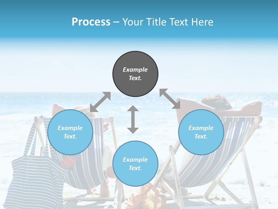 Two People Sitting In Beach Chairs On The Beach PowerPoint Template