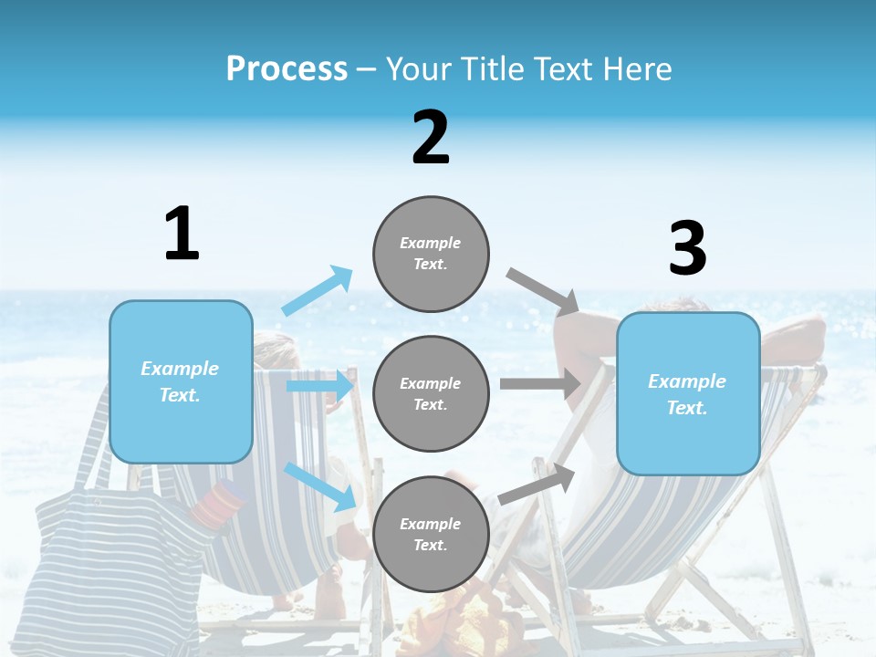 Two People Sitting In Beach Chairs On The Beach PowerPoint Template