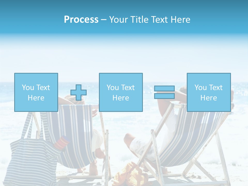 Two People Sitting In Beach Chairs On The Beach PowerPoint Template