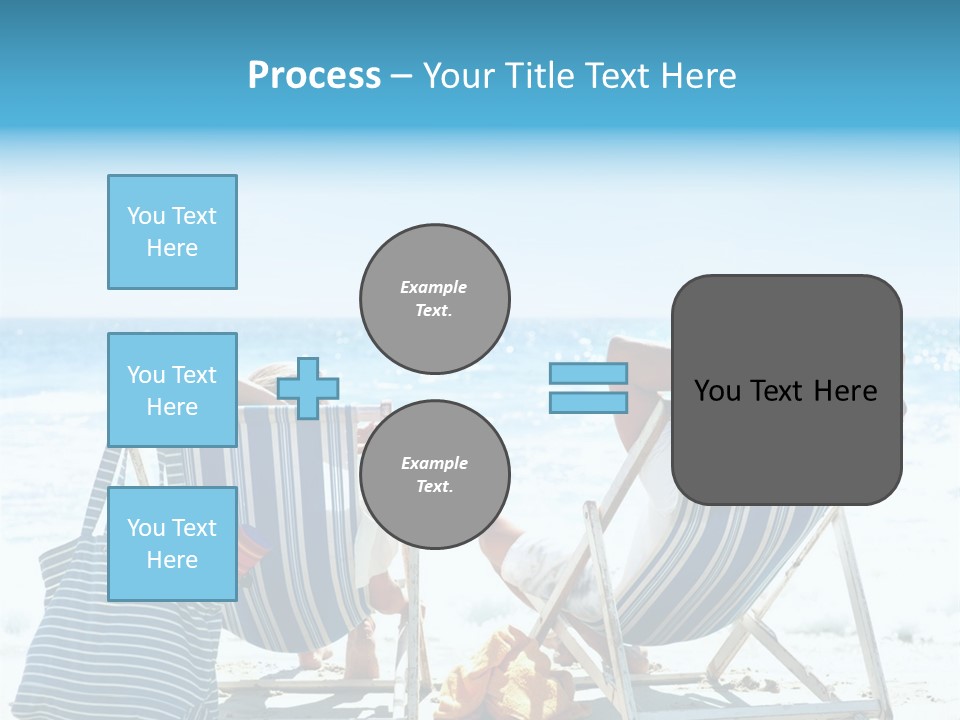 Two People Sitting In Beach Chairs On The Beach PowerPoint Template