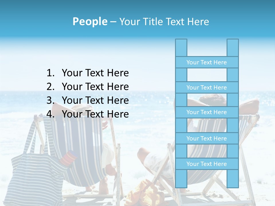Two People Sitting In Beach Chairs On The Beach PowerPoint Template