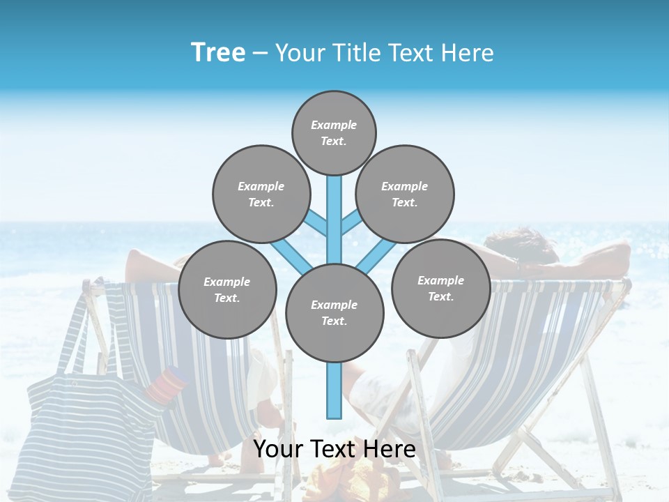 Two People Sitting In Beach Chairs On The Beach PowerPoint Template