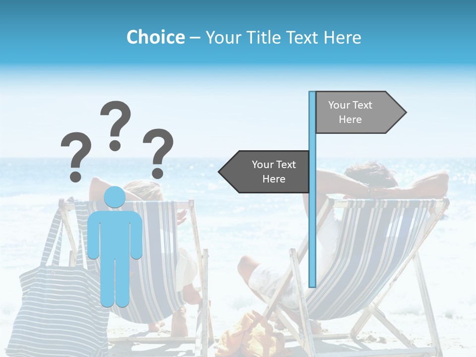 Two People Sitting In Beach Chairs On The Beach PowerPoint Template