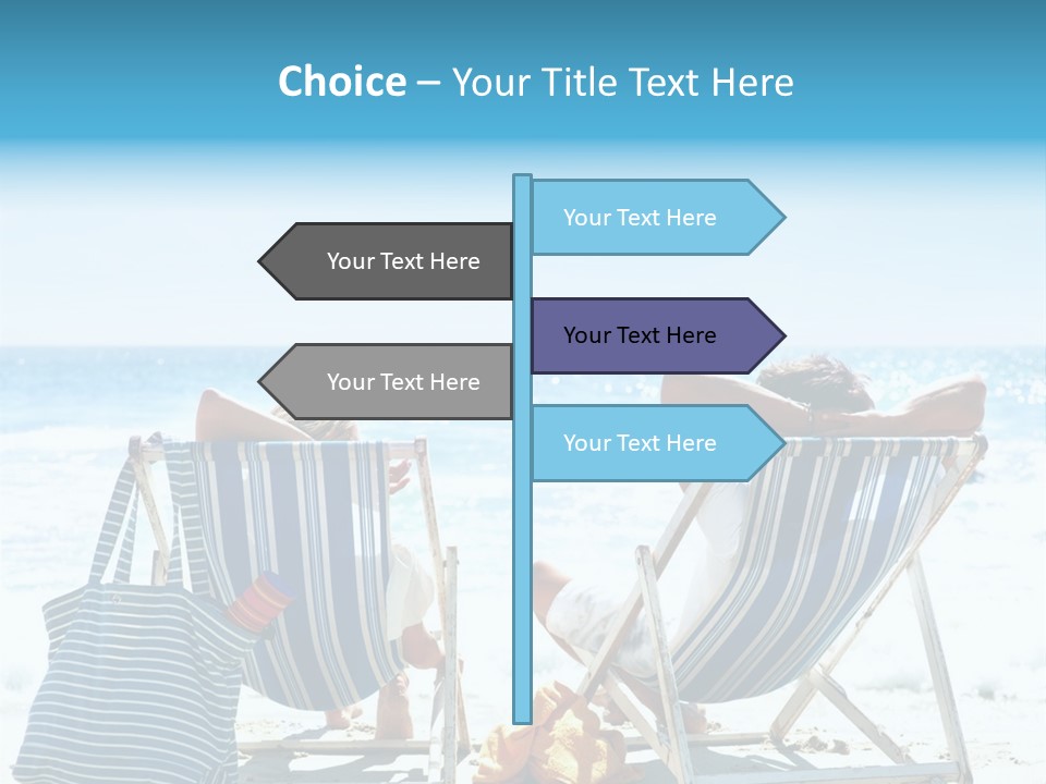 Two People Sitting In Beach Chairs On The Beach PowerPoint Template