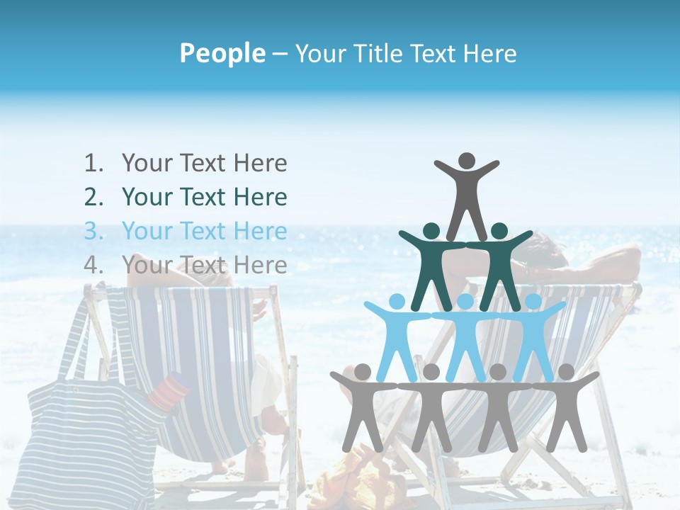Two People Sitting In Beach Chairs On The Beach PowerPoint Template