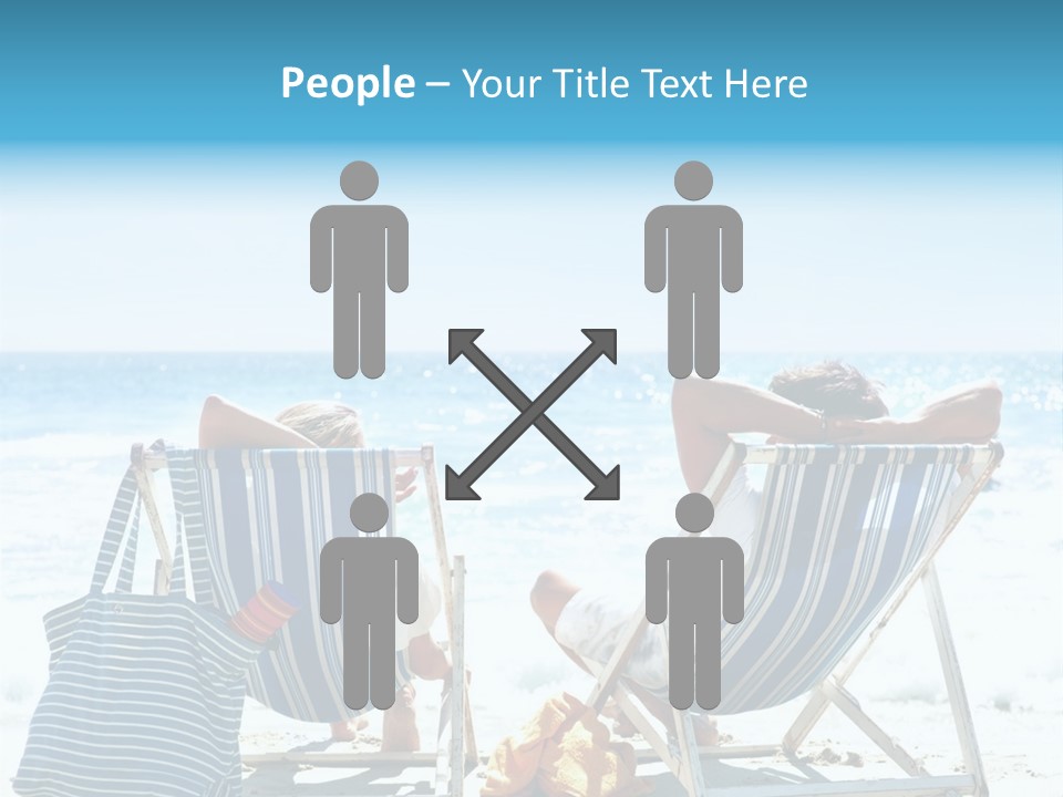 Two People Sitting In Beach Chairs On The Beach PowerPoint Template