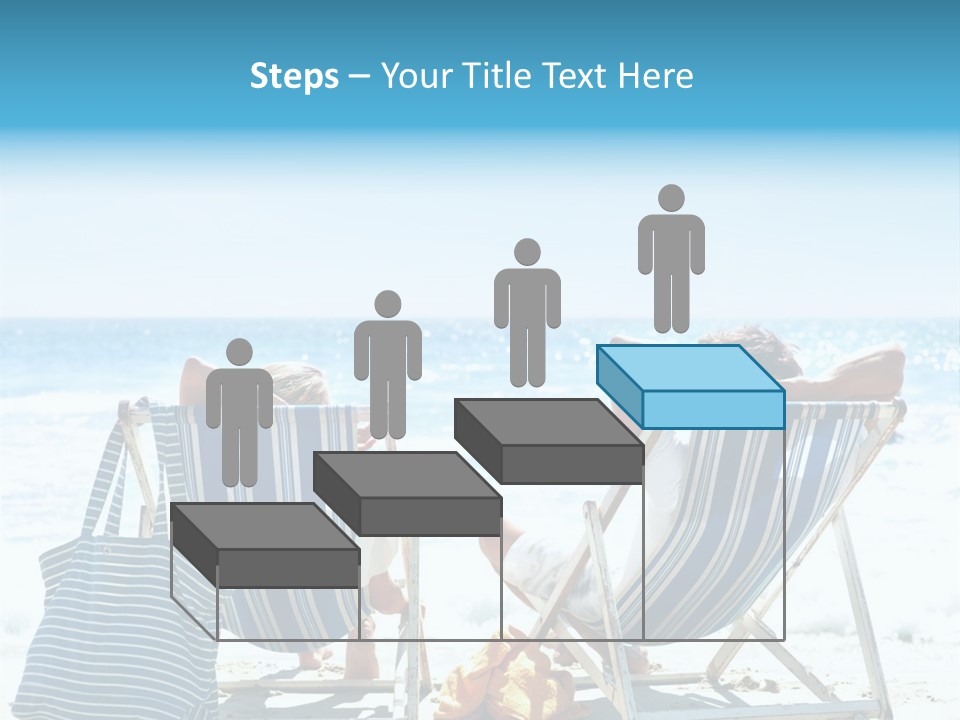 Two People Sitting In Beach Chairs On The Beach PowerPoint Template