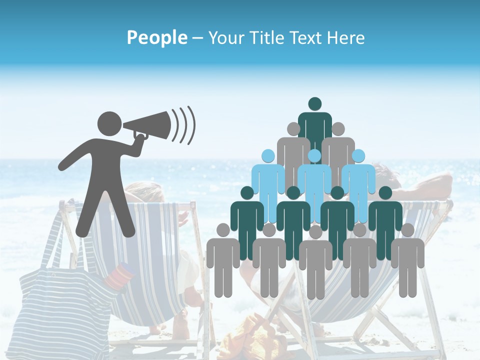 Two People Sitting In Beach Chairs On The Beach PowerPoint Template