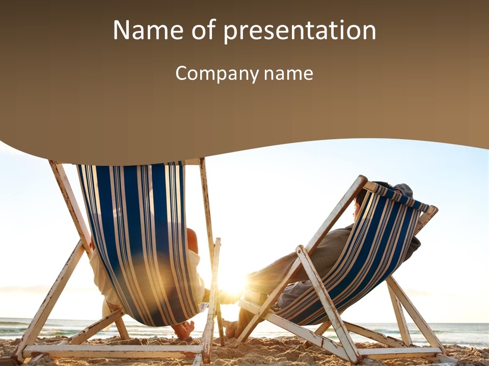 A Person Sitting In A Chair On The Beach PowerPoint Template