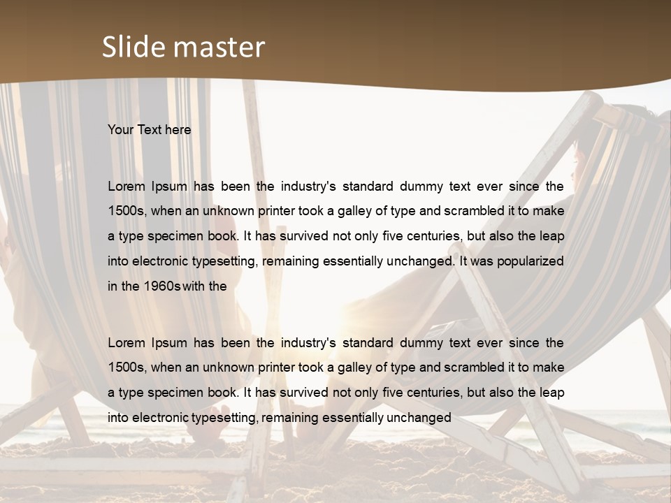 A Person Sitting In A Chair On The Beach PowerPoint Template