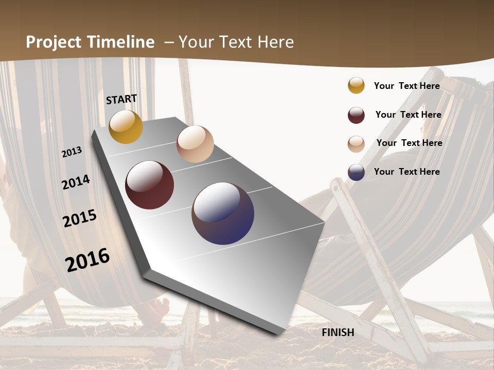 A Person Sitting In A Chair On The Beach PowerPoint Template